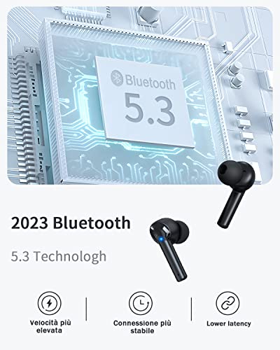 Wireless Earbuds Bluetooth 5.3 Headphones HiFi Stereo Wireless Headphones with 4 ENC Noise Clear Canceling Mic Wireless Headset with LED Display Charging Case 42H Playtime Touch Control IP7 Waterproof