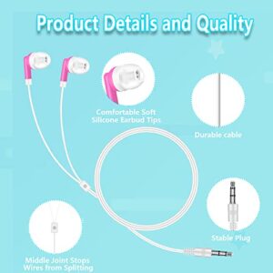 ZNXZXP Bulk Earbud Headphones for Classroom Kids, Wholesale Multi Colored Earphones for Students, School, Library, Museums (30 Pack)