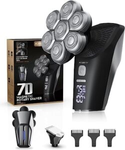 head shaver, kibiy head shavers for bald men detachable electric head shavers for men, bald head shavers for men cordless,ipx7 waterproof wet/dry mens grooming kit with display,type-c charge (a)