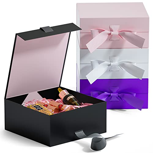 GIFTHOPE Magnetic Gift Box for Presents 7.08x7.08x2.95 in,Small Gift Boxes with Lid for Women, Paper Wedding Favor Boxes,Birthday Gift Box Bulk, Party Favor Boxes