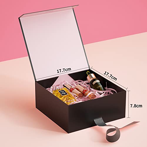 GIFTHOPE Magnetic Gift Box for Presents 7.08x7.08x2.95 in,Small Gift Boxes with Lid for Women, Paper Wedding Favor Boxes,Birthday Gift Box Bulk, Party Favor Boxes