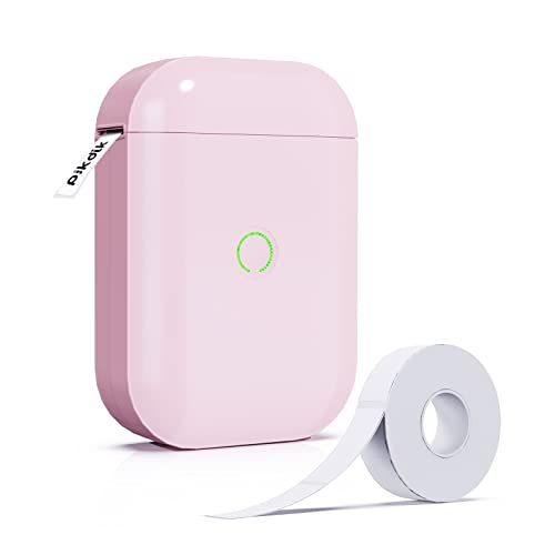 PikDik Mini Bluetooth Label Makers - D11 Pink Label Maker Machine with Tape Portable Label Printer Labeler for Labeling Jars Bins Home Organizing Office