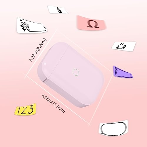 PikDik Mini Bluetooth Label Makers - D11 Pink Label Maker Machine with Tape Portable Label Printer Labeler for Labeling Jars Bins Home Organizing Office