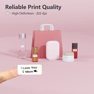 PikDik Mini Bluetooth Label Makers - D11 Pink Label Maker Machine with Tape Portable Label Printer Labeler for Labeling Jars Bins Home Organizing Office