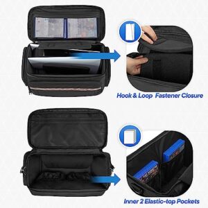 LoDrid Travel Carry Case Compatible with PS5/PS4/PS4 Pro/PS4 Slim/Xbox One/Xbox One X/Xbox One S for Console and 15.6" Laptop, Protective Gaming Bag for Gaming Accessories with Handle and Shoulder Strap, Black