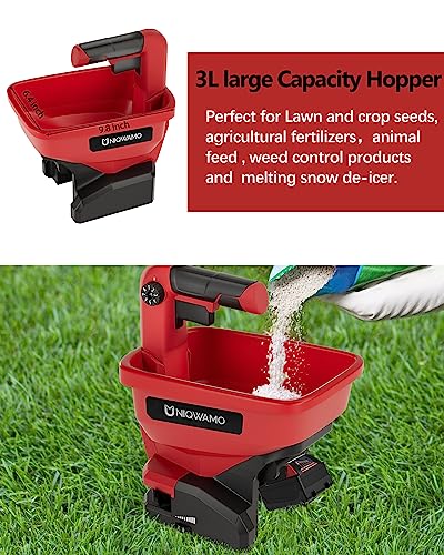 Uniqwamo Handheld Grass Seed Spreader for Milwaukee M18 Li-ion Battery, Available Year-Round, Grass Seeds, Rock Salt and De-icer Out-Doors (Battery not Included)