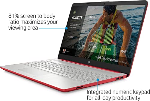 HP Pavillion15.6 inch Laptop for Business, College Students, Intel Pentium Quad-Core N5030, Windows 11, Microsoft Office 365 1-Year, 16GB RAM, 1TB SSD, Light-Weight, HDMI, Fast Charge, Red, PCM