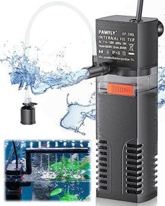 pawfly internal aquarium filter, submersible power filter with 55 gph water pump for 3 to 10 gallon fish tanks filtration circulation and oxygenation
