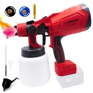 cordless paint sprayer for milwaukee 18v battery, portable hvlp paint sprayer with 2 nozzles & 3 patterns for painting walls, ceilings, furniture, gardens, fences (battery not included)