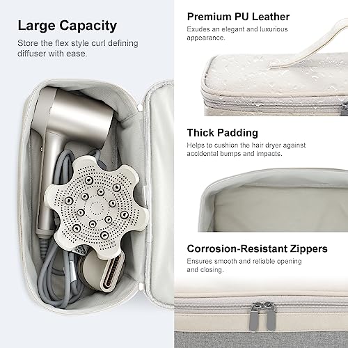 LANMU Carrying Case Compatible with Shark/Dyson Hair Dryer, Travel Bag Pouch Organizer for Airwrap/Flexstyle Styler Attachments
