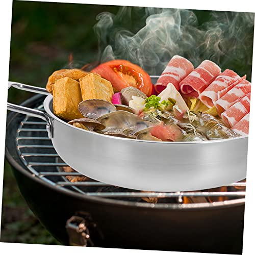 HEMOTON 3pcs Soup Pot Stainless Steel Saute Pan Butter Melting Pot Seafood Boil Pot Ramen Pot Korean Cooking Pot Kitchen Pot Noodles Cooking Pot with Handle Home Supplies Home Cook Pot