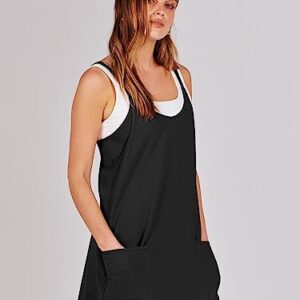 ANRABESS Women Summer Tennis Workout Dress Build in Bodysuit Exercise Golf Athletic Dresses 2023 Fashion Clothes Mini Active Dress 1125heise-XL Black