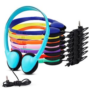 YFSFQS Kids Headphones Bulk 32 Pack for Classroom School Students Teens Children Gift and Adult,Wholesale Wired Adjustable Headphones for Classroom Earphones(Multi Color)