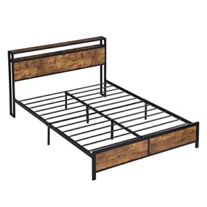 Olela Full Size Bed Frame,Metal LED Platform Bed Frame with LED Lights Headboard and Strong Slats Support,Noise-Free,No Box Spring Needed (Full)