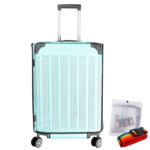 qumeney clear luggage cover protector bag pvc suitcase cover protectors transparent luggage protector waterproof dustproof for travel (20 inch)
