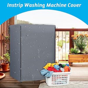 1 Pack Washing Machine Cover Washer and Dryer Cover Waterproof Dustproof with Smooth Zipper and Velcro for Front-Loading Machine Indoor Outdoor - W27*D33*H39in