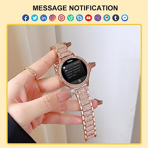 soinfo Smart Watch for Women with Answer/Make Call, Bluetooth Smartwatch for Android iOS Phones Blood Pressure Watch Sport Fitness Watch Waterproof Activity Tracker with Heart Rate Sleep Monito