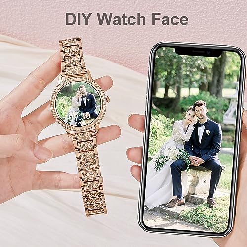 soinfo Smart Watch for Women with Answer/Make Call, Bluetooth Smartwatch for Android iOS Phones Blood Pressure Watch Sport Fitness Watch Waterproof Activity Tracker with Heart Rate Sleep Monito