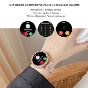 soinfo Smart Watch for Women with Answer/Make Call, Bluetooth Smartwatch for Android iOS Phones Blood Pressure Watch Sport Fitness Watch Waterproof Activity Tracker with Heart Rate Sleep Monito