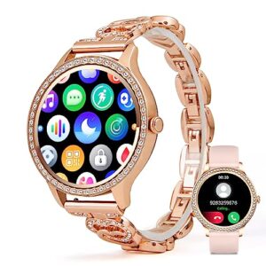 soinfo smart watch for women with answer/make call, bluetooth smartwatch for android ios phones blood pressure watch sport fitness watch waterproof activity tracker with heart rate sleep monito