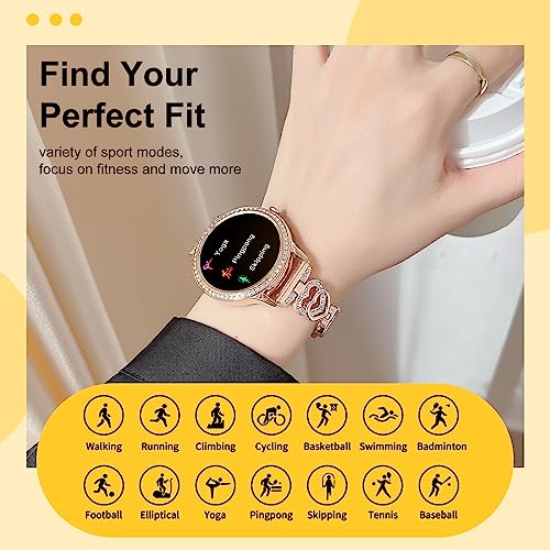 soinfo Smart Watch for Women with Answer/Make Call, Bluetooth Smartwatch for Android iOS Phones Blood Pressure Watch Sport Fitness Watch Waterproof Activity Tracker with Heart Rate Sleep Monito