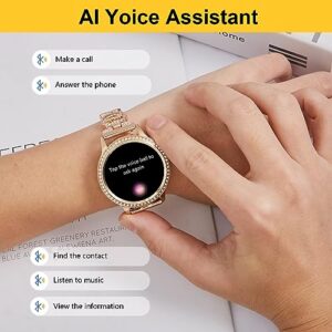 soinfo Smart Watch for Women with Answer/Make Call, Bluetooth Smartwatch for Android iOS Phones Blood Pressure Watch Sport Fitness Watch Waterproof Activity Tracker with Heart Rate Sleep Monito