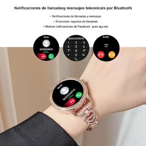 soinfo Smart Watch for Women with Answer/Make Call, Bluetooth Smartwatch for Android iOS Phones Blood Pressure Watch Sport Fitness Watch Waterproof Activity Tracker with Heart Rate Sleep Monito