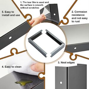 2 Pieces Stainless Steel Microwave Trim Kit Microwave Side Panel Kit for Kitchen Countertop Oven with Screws (Black)