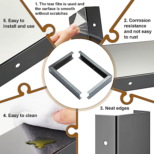 2 Pieces Stainless Steel Microwave Trim Kit Microwave Side Panel Kit for Kitchen Countertop Oven with Screws (Black)