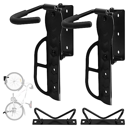 Vousile Swivel Bike Wall Mount, Bicycle Storage Garage Rack Hook with Tire Spacer, Heavy Duty Vertical Rotatable Bike Rack for Fat Tire