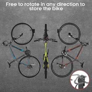 Vousile Swivel Bike Wall Mount, Bicycle Storage Garage Rack Hook with Tire Spacer, Heavy Duty Vertical Rotatable Bike Rack for Fat Tire