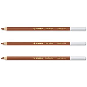 stabilo chalk-pastel pencil carbothello - pack of 3 - burnt sienna (670)