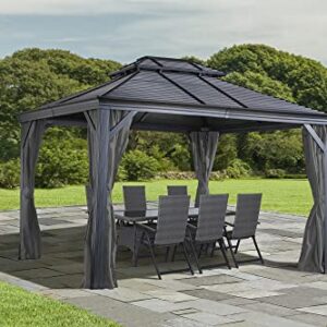 Sojag Accessories Set of 4 12' x 14' Curtains for Monaco/Messina/Mykonos Outdoor Gazebo Models, Grey