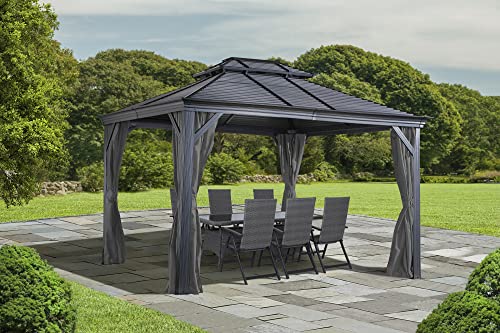 Sojag Accessories Set of 4 12' x 14' Curtains for Monaco/Messina/Mykonos Outdoor Gazebo Models, Grey