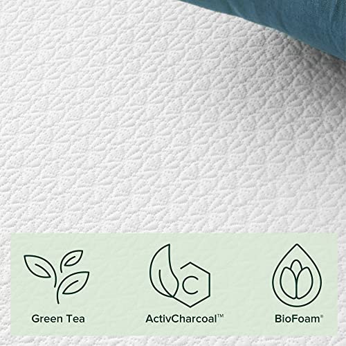 Zinus 8” Green Tea ActivFresh(R) Memory Foam Mattress, Bed-in-a-Box with Compact WONDERBOX Packaging, CertiPUR-US(R) Certified, Twin,White