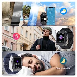 Smart Watches for Men,1.85" Military Smartwatch Bluetooth Call(Answer/Dial Calls) Fitness Tracker,Waterproof Rugged Smart Watch with Heart Rate Monitor,Extra-Long Battery