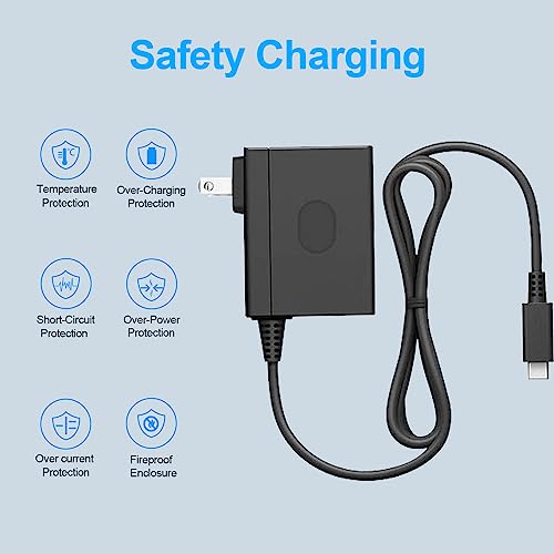Fast Charging Power Charger for Nintendo Switch, USB-C Type C Power Adapter for Nintendo Switch/Switch Lite/Switch OLED,Support TV Mode 15V 2.6A