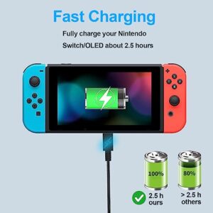 Fast Charging Power Charger for Nintendo Switch, USB-C Type C Power Adapter for Nintendo Switch/Switch Lite/Switch OLED,Support TV Mode 15V 2.6A