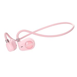 meloaudio kids headphones, open ear headphones, kids wireless headphones with microphone, pink headphones for girls, ultra-light, perfect for ipad, tablet, home, school, travel, sports