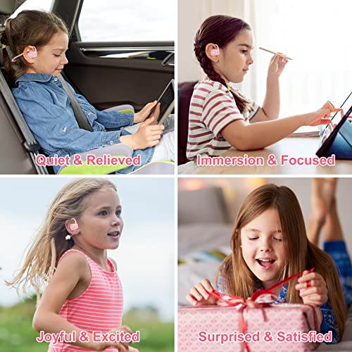 MeloAudio Kids Headphones, Open Ear Headphones, Kids Wireless Headphones with Microphone, Pink Headphones for Girls, Ultra-Light, Perfect for iPad, Tablet, Home, School, Travel, Sports