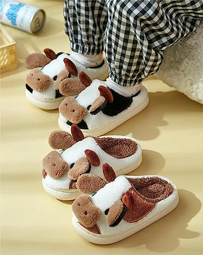 INNAPER Toddler Cow Slippers Kids Fuzzy Slippers Cute Animal Slippers, Toddler House Slippers Girls Kawaii Cow Cotton Slippers