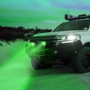 Nilight 4" Led Light Pod Green Spot Driving Fog Light 2PCS 18W Off Road Fishing Hunting Emergency Safety Signal Deck Trailer Hunting lights for UTV Pick-up Van Boat Tractor, 2 years Warranty