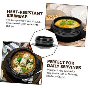 Yardenfun 1pc Korean Miso Soup Pot Korean Spoons Portable Stove Japanese Soup Bowls Kimchi Jjigae Pot Ceramic Stew Pot Stew Soup Pot Kitchen Cookwares Korean Ceramic Casserole Home Stove Pot