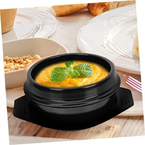 Yardenfun 1pc Korean Miso Soup Pot Korean Spoons Portable Stove Japanese Soup Bowls Kimchi Jjigae Pot Ceramic Stew Pot Stew Soup Pot Kitchen Cookwares Korean Ceramic Casserole Home Stove Pot