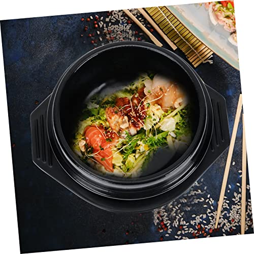 Yardenfun 1pc Korean Miso Soup Pot Korean Spoons Portable Stove Japanese Soup Bowls Kimchi Jjigae Pot Ceramic Stew Pot Stew Soup Pot Kitchen Cookwares Korean Ceramic Casserole Home Stove Pot