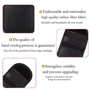 2PCS Car Key Fob Protector,Anti-Theft & Anti-Hacker Key Fob Case with Black Carbon Fibre,Double-Layers Key Fob Signal Blocker for Shielding RFID