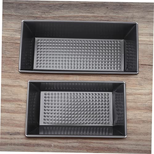 Happyyami 2pcs Mold Honeycomb Toast Box Roaster Pan with Lid Mini Loaf Pans with Lids Cookie Molds Bread Tin with Lid Oven Nonstick Loaf Pan Non- Stick Cake Baking Mold Non Stick Bread Molds