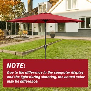 Simple Deluxe 9' Patio Outdoor Table Market Yard Umbrella Replacement Top Cover with 8 Ribs, 9ft Canopy, Red Canopy