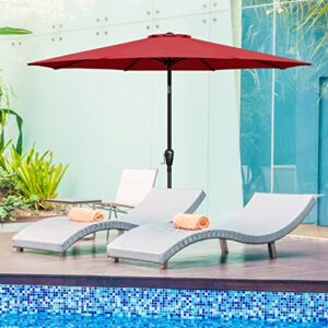 Simple Deluxe 9' Patio Outdoor Table Market Yard Umbrella Replacement Top Cover with 8 Ribs, 9ft Canopy, Red Canopy