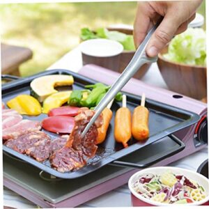 Stainless Steel BBQ Tongs Non-slip Korean BBQ Tongs Self-standing Grill Tongs for Cooking Utensils Candy Making Accessories